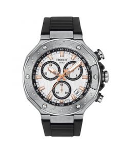 Men's Swiss Chronograph T-Race Black Strap Watch 45mm