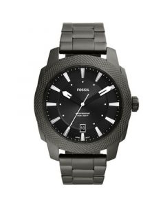 Men's Machine Quartz Gray Stainless Steel Bracelet Watch, 49mm