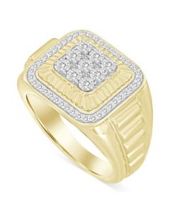 Men's Diamond Halo Cluster Ring (1/2 ct. t.w.) in 10k Gold