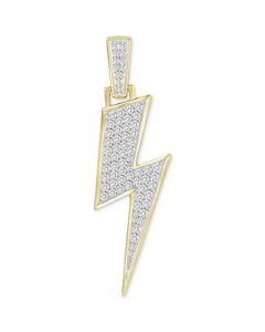 Men's Diamond Lightning Bolt Charm Pendant (1 ct. t.w.) in 10k Gold