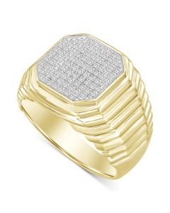 Men's Diamond Octagon Cluster Ring (1/4 ct. t.w.) in 10k Gold