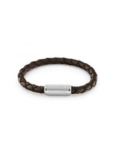 Men's Braided Tobacco Leather Bracelet