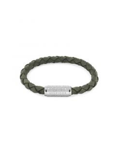 Men's Braided Green Suede Leather Bracelet