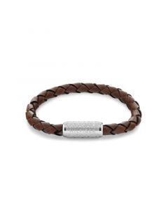 Men's Braided Brown Leather Bracelet