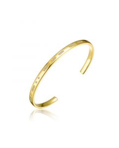 RA 14K Gold Plated Cubic Zirconia Cuff Bracelet