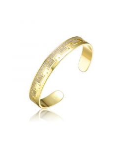 RA Gold Plated with Cubic Zirconias Cuff Bracelet