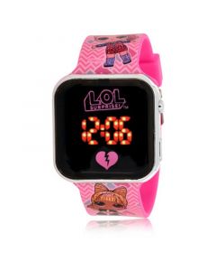 Children's Laugh out Loud Light Emitting Diode Pink Silicone Strap Watch 32mm