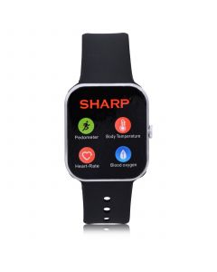 Unisex Black Silicone Smart Watch 38mm