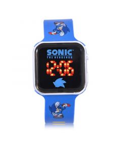 Children's Sonic the Hedgehog Light Emitting Diode Blue Silicone Strap Watch 32mm