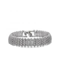 RA Genevive Elegant White Gold Plated Link Bracelet