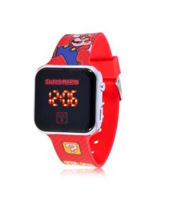 Children's Super Mario Light Emitting Diode Red Silicone Strap Watch 32mm