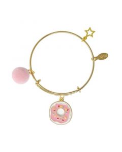 Donut Gold Bangle Bracelet for Girls