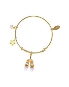 Ballet Slippers Gold Bangle Bracelet for Girls