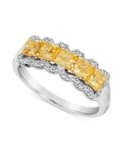 Couture® Sunny Yellow Diamond (7/8 ct. t.w.) & Vanilla Diamond (1/8 ct. t.w.) Ring in 14k Gold & Platinum