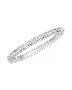 Tapered Baguette and Pave Bangle Bracelet