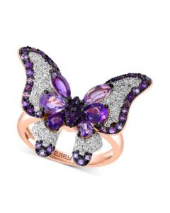 EFFY® Amethyst (1-3/4 ct. t.w.) & Diamond (1/3 ct. t.w.) Ring in 14k Rose Gold