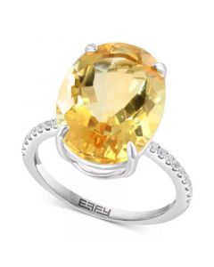 EFFY® Citrine & White Sapphire Ring in Sterling Silver (Also available in Sky Blue Topaz and Amethyst)