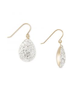 Crystal Pavé Teardrop Cluster Drop Earrings in 10k Gold