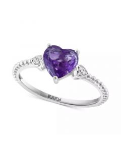 EFFY® Amethyst (1 ct. t.w.) & Diamond Accent Heart Ring in Sterling Silver (Also available in Citrine)