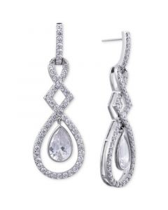 Cubic Zirconia Orbital Drop Earrings in Sterling Silver, Created for Macy's