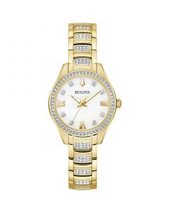 Women's Crystal Gold-Tone Stainless Steel Bracelet Watch 29mm