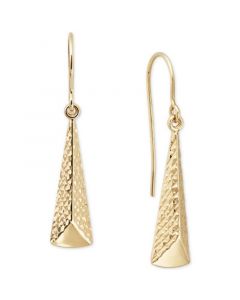 Polished Long Triangle Drop Earrings in 10k Yellow Gold