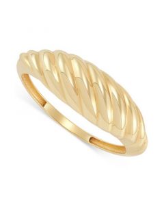 Polished Dome Croissant Ring in 10k Gold