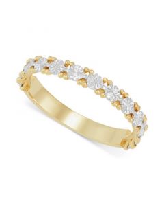 Floral Illusion Stack Ring in 10k Two-Tone Gold, Created for Macy's