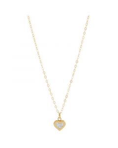 Children's Diamond Accent Heart Pendant Necklace in 14k Gold, 14" + 2" extender