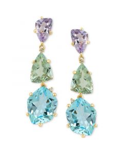 EFFY® Multi-Gemstones (12-1/2 ct. t.w.) & Diamond Accent Drop Earrings in 14k Gold