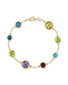 EFFY® Multi Gemstone (8-1/3 ct. t.w.) & Diamond (1/6 ct. t.w.) Bracelet in 14k Gold