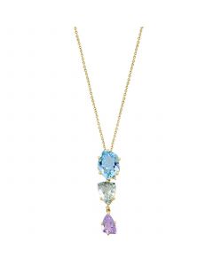 EFFY® Multi-Gemstone (7-3/4 ct. t.w.) & Diamond Accent 18" Pendant Necklace in 14k Gold