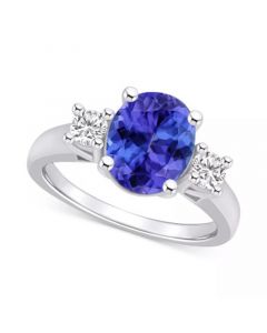 Tanzanite (2-3/4 ct. t.w.) & Diamond (1/3 ct. t.w.) Oval Ring in 14k Gold