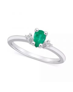 Emerald (3/8 ct. t.w.) & Diamond Accent Pear Ring in 14k Gold (Also in Sapphire, & Pink Sapphire)