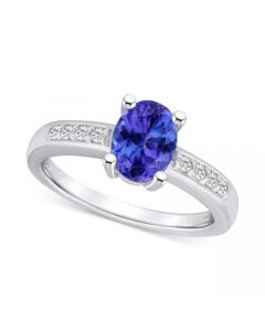 Tanzanite (1-1/4 ct. t.w.) & Diamond (1/8 ct. t.w.) Ring Set in 14k Gold