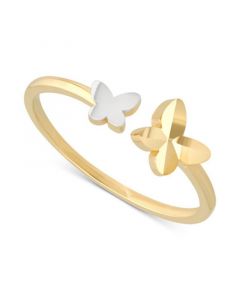 Butterfly Two-Tone Cuff Ring in 10k Gold