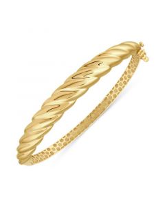 Polished Croissant Bangle Bracelet in 10k Gold