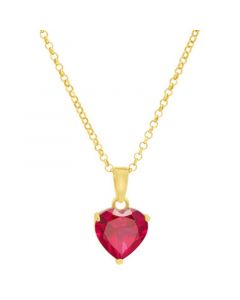 Red Spinel Heart Solitaire 18" Pendant Necklace (1-5/8 ct. t.w.) in 14k Gold-Plated Sterling Silver