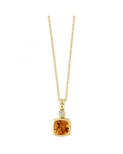 EFFY® Citrine (1-1/3 ct. t.w.) & White Topaz (1/20 ct. t.w.) 18" Pendant Necklace in 14k Gold-Plated Sterling Silver