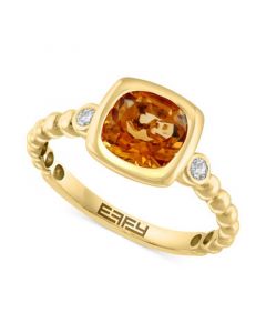 EFFY® Citrine (1-1/4 ct. t.w.) & White Topaz (1/10 ct. t.w.) Ring in 14k Gold-Plated Sterling Silver