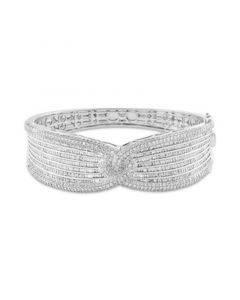 EFFY® Limited Edition Diamond Round & Baguette Statement Bracelet (6-1/10 ct. t.w.) in 14k White Gold