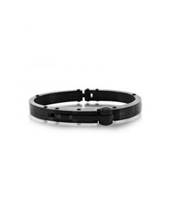 Mens Stainless Steel Polished Bracelet - Black Plated