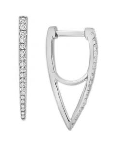 Graduate Arrow-Shaped Hoop Earrings (1/4 ct. t.w.) in 14k White or Yellow Gold