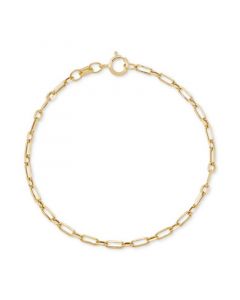 Children's Paperclip Link Chain Bracelet in 14k Gold