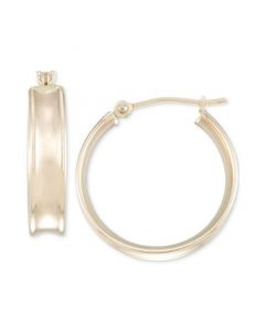 Polished Round Hoop Earrings in 10k Yellow Gold