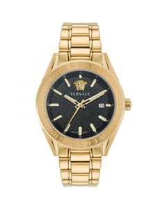 Men's Swiss V-Code Gold Ion Plated Bracelet Watch 42mm