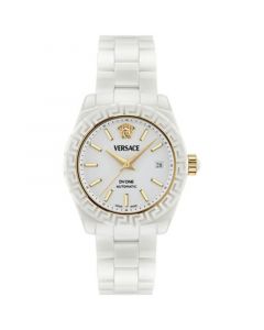 Women's Swiss Automatic DV One White Ceramic Bracelet Watch 40mm