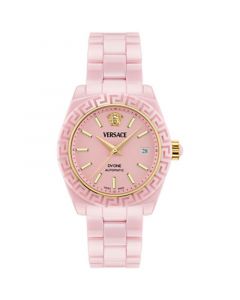 Women's Swiss Automatic DV One Pink Ceramic Bracelet Watch 40mm