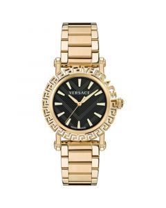 Men's Swiss Greca Glam Gold Ion Plated Bracelet Watch 40mm