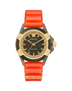 Men's Swiss Icon Active Orange Silicone Strap Watch 42mm